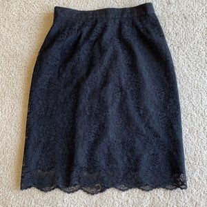 Black lace pencil skirt